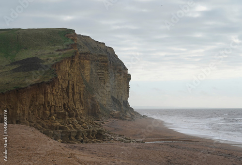 View of the beach and cliffs, West Bay, Dorset  photo