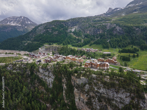 chalets of Tignes village in France, Alps