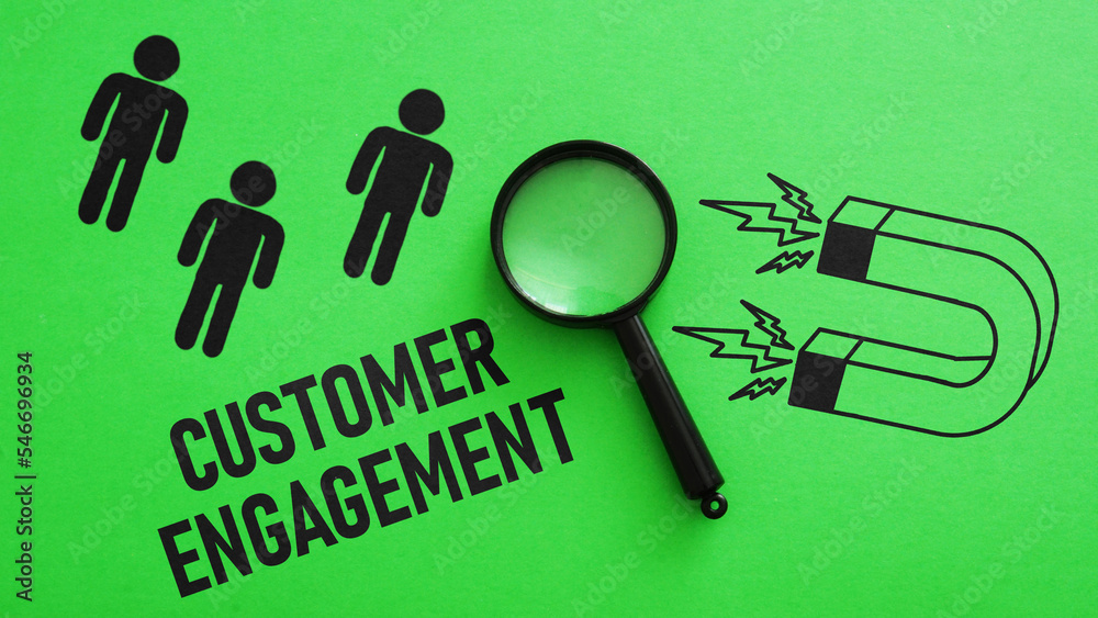 Obraz na plátně Customer engagement is shown using the text