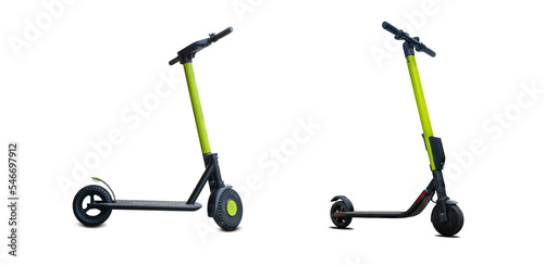Fotografiet Urban electric scooter, lime kick city rider bike transport for business