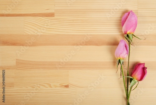 Card concept, with copy space, flowers on a white