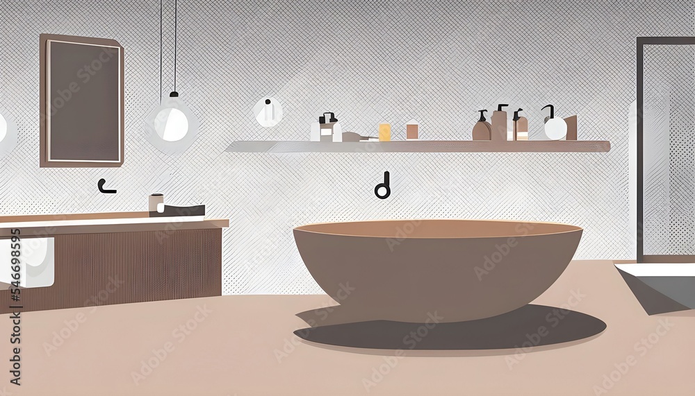 flat design vector illustration of a modern bathroom flat design vector illustration of a modern bathroom