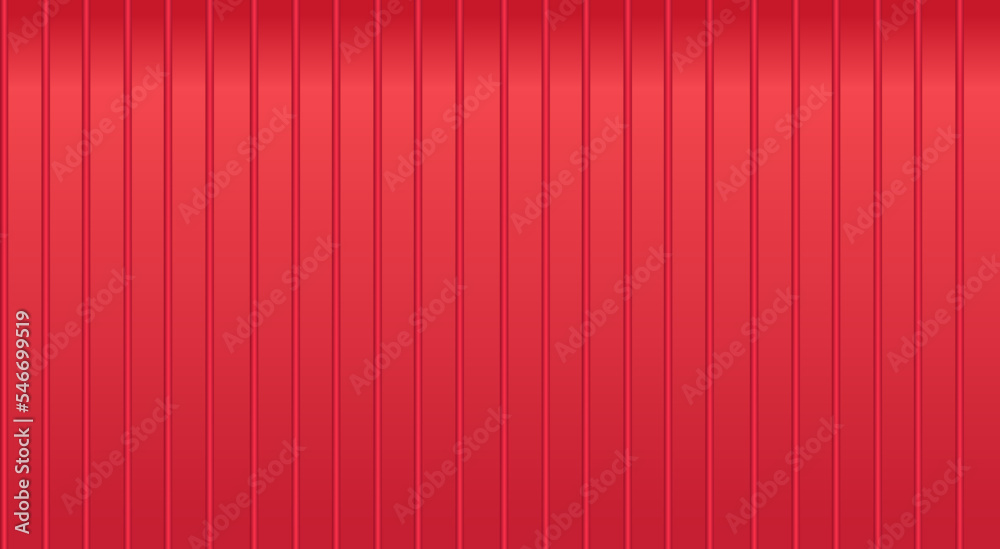 Vector red metal roof siding. Warehouse metal wall texture. Sea cargo