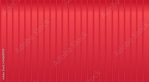 Vector red metal roof siding. Warehouse metal wall texture. Sea cargo container wall, top view. Iron waves panel, front side. Industrial construction zinc materials pattern. Corrugated board fence