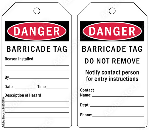 danger barricade tag do not remove safety tag template vector