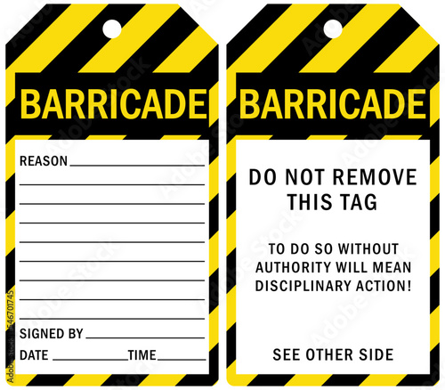 barricade tag do not remove safety tag template vector