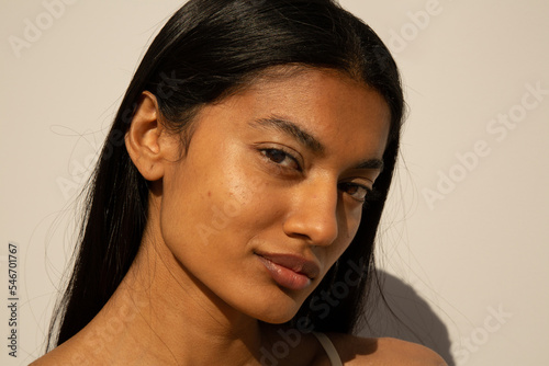 Woman looking seductively at camera photo