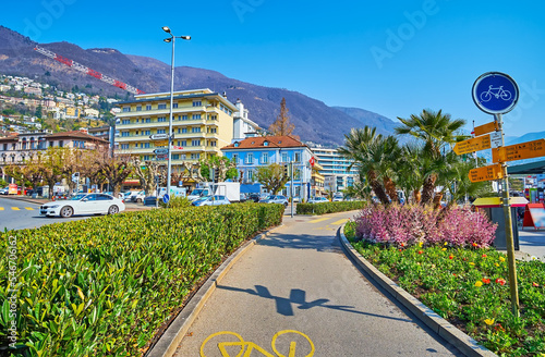 The alley of Rusca Gardens, Locarno, Switzerland photo