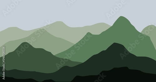green gradient mountain nature background illustration