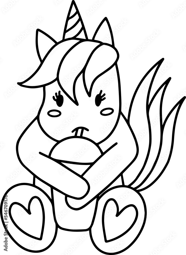 Obraz premium Hand Drawn Unicorn Illustration 