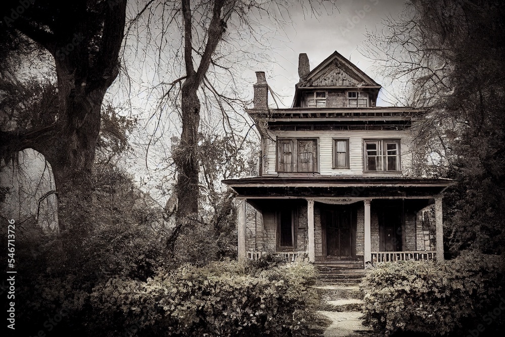 Obraz premium spooky old abandoned house