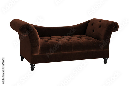 Luxury velvet upholstered sofa.