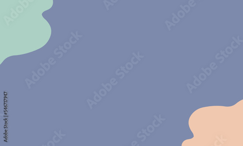 blue background with peach and green blob