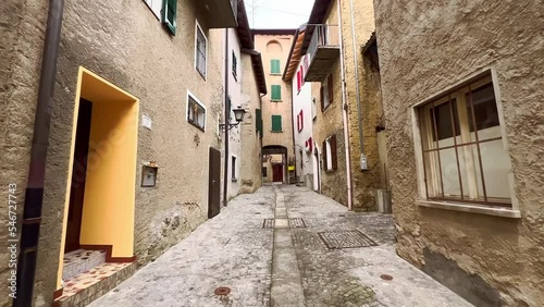 Walk down Comano old streets, Ticino, Switzerland photo