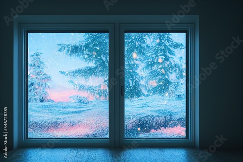 Looking out the window to a winter wonderland