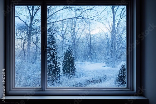 Looking out the window to a winter wonderland