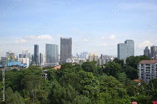 City and forest sky line