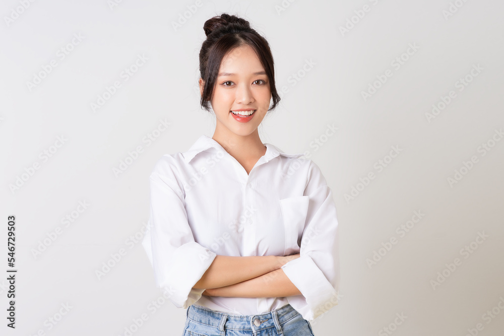 beautiful young asian businesswoman portrait on white background beautiful young asian businesswoman portrait on white background