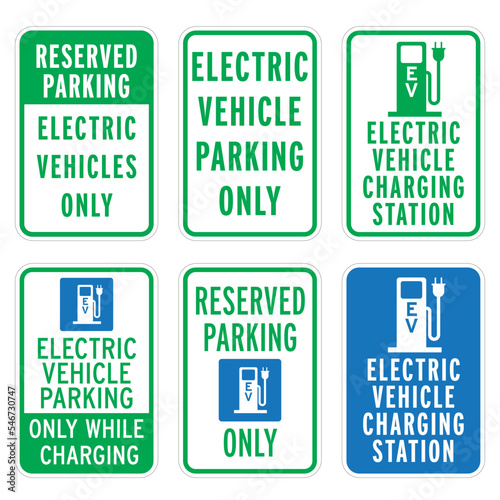 Electric vehicle Parking signs, full size ADA compliant parking signs - This sign set was built to meet the requirements of the Department of Transportation. Check your state for local compliance.