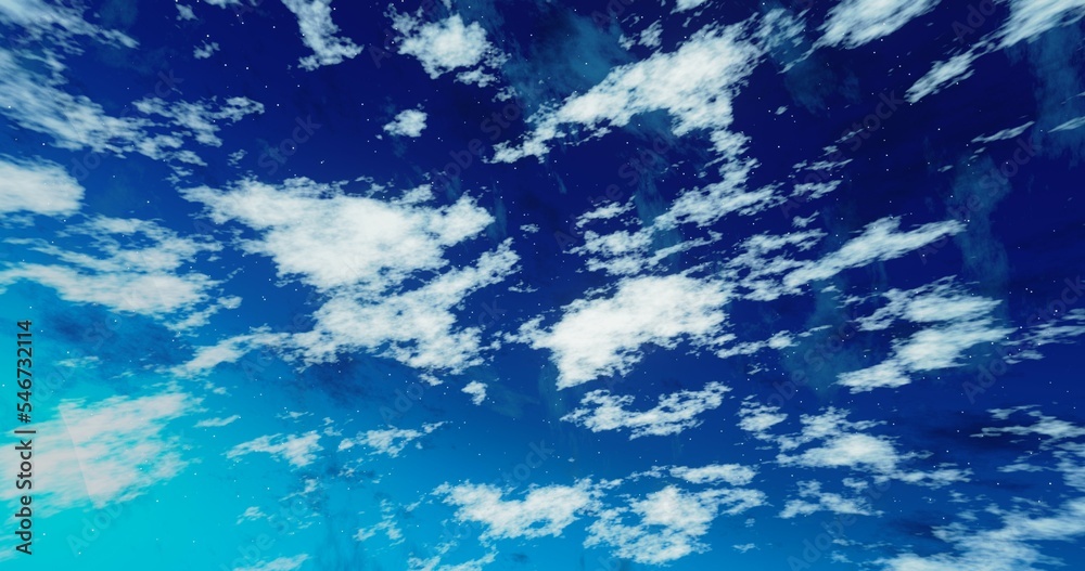 Obraz premium 3d render. Abstract wallpaper with blue sky and clouds.