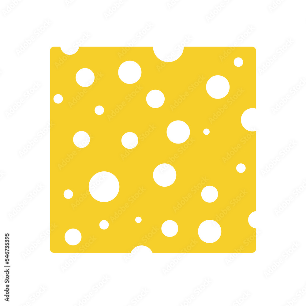 Simple flat tasty yellow cheese with holes for sandwich Simple flat tasty yellow cheese with holes for sandwich