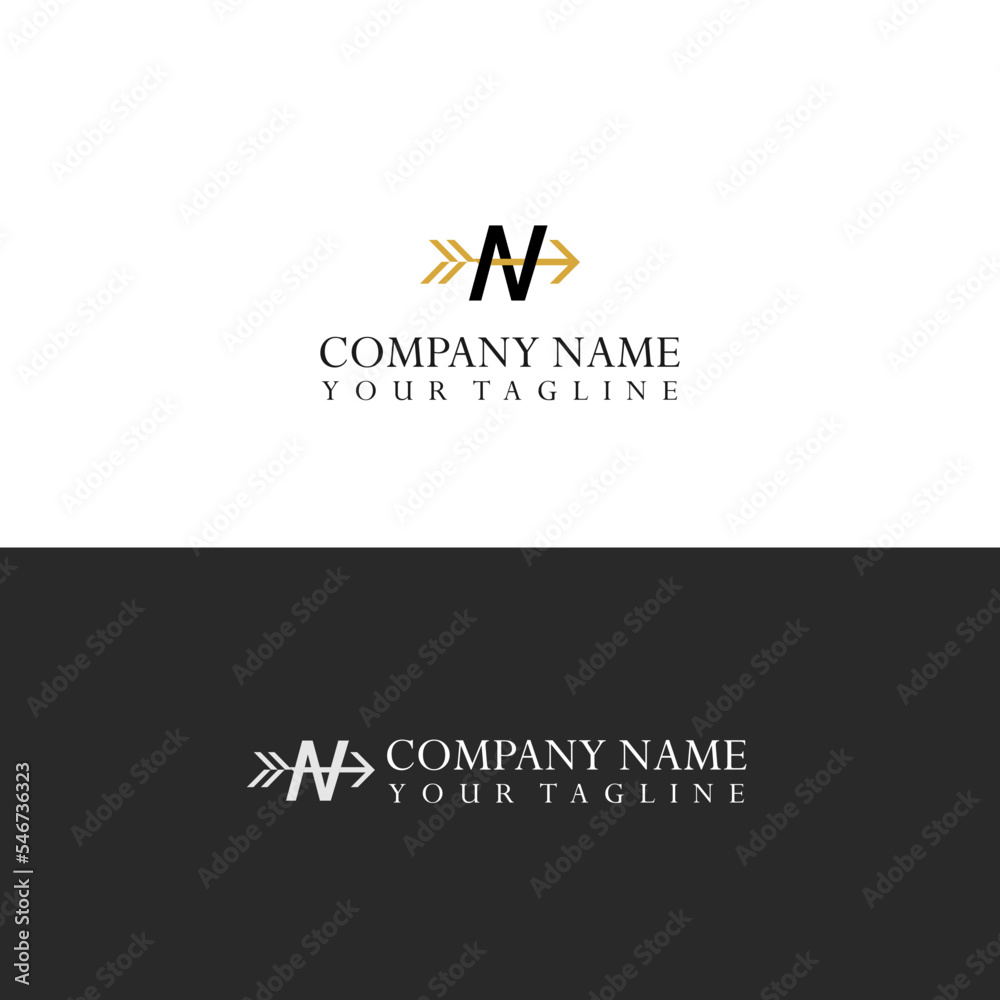Letter N Arrow logo vector