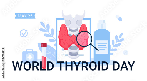 World thyroid day, illustration thyroid diseases anatomy for medical, Design can be used for websites, landing pages,mobile apps, ui ux, banners