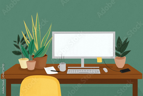 Modern desktop illustration