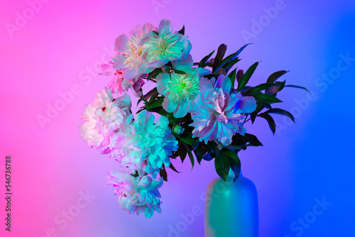 Bunch of fresh flowers in vase
