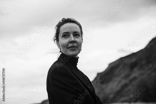 bw close-up portrait of a beautiful woman