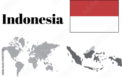 インドネシア 国旗/地図/領土