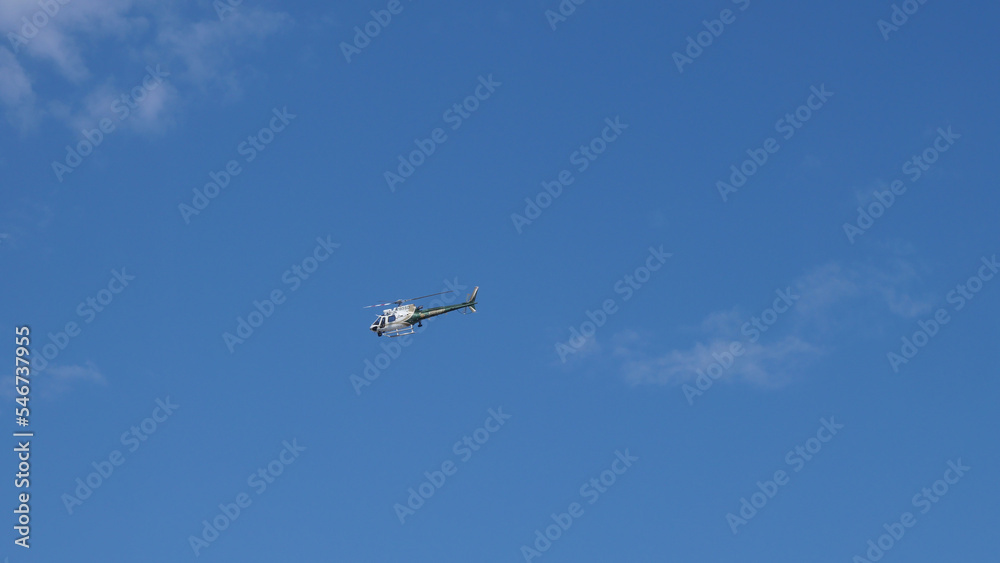 Orange County Sheriff helicopter in the sky in San Clemente, California, USA Orange County Sheriff helicopter in the sky in San Clemente, California, USA