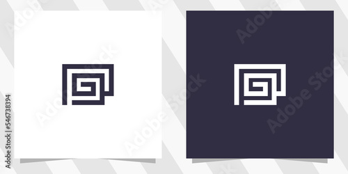 letter pg gp logo design