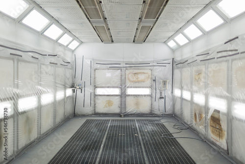 Empty Paint Booth In Garage