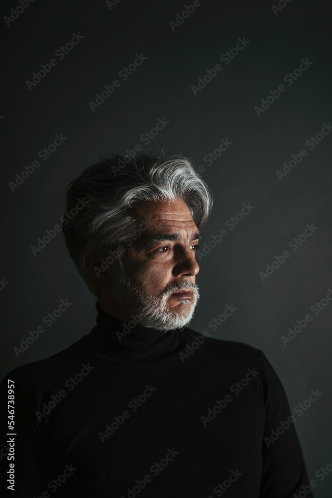 Portrait of a senior man in a studio Portrait of a senior man in a studio