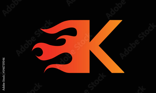 k letter fire logo design in a vibrant color gradient isolated on . alphabet identity graphic vector illustrator monogram sign symbols abstract