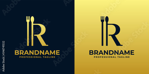 letter R restaurant logo, suitable for any business related to restaurant, cafe, catering with R initials.