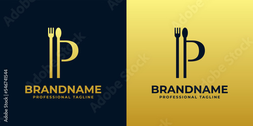 letter P restaurant logo, suitable for any business related to restaurant, cafe, catering with P initials.