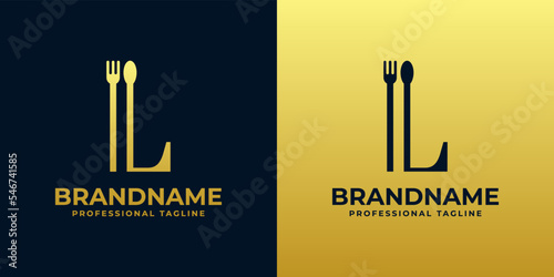 letter L restaurant logo, suitable for any business related to restaurant, cafe, catering with L initials.
