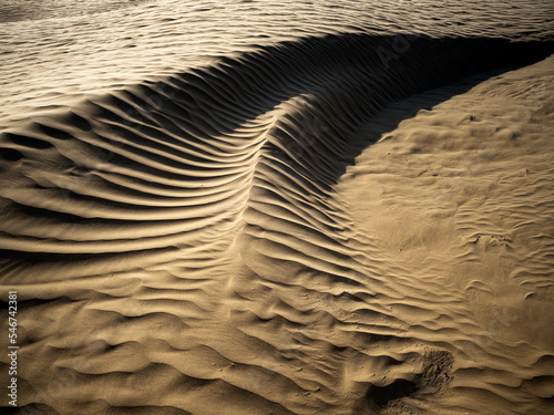 The pattern of sand in the desert. photo