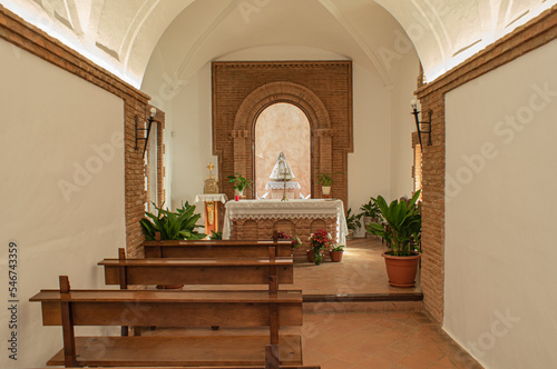 Interior of the hermitage of the Sanctuary of the Virgen del Monte.
