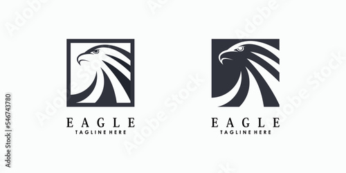 eagle head logo design abstract with creative concept