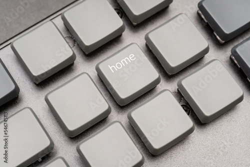 Close up of HOME button on the keyboard.
