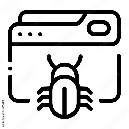 Icon Bug With Style Outline