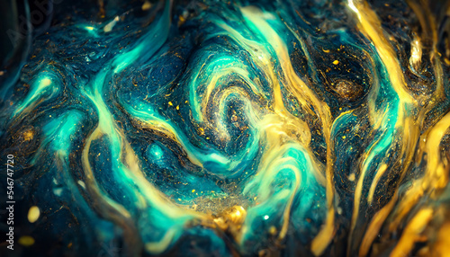 Digital abstract universe galaxy liquid powder effect wallpaper graphic design.