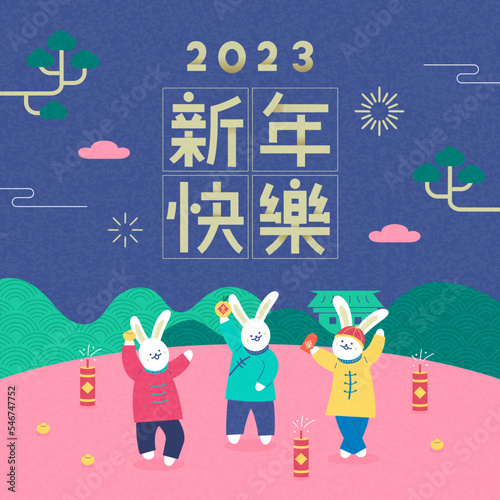 translation - Happy Chinese New Year; Happy Lunar New Year