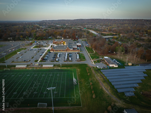 Aerial Drone Sunset in Bridgewater New Jersey photo