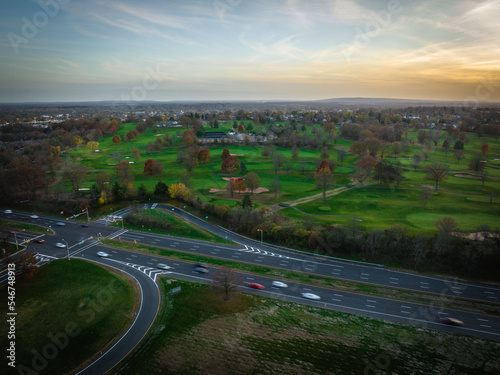 Aerial Drone Sunset in Bridgewater New Jersey © Jin