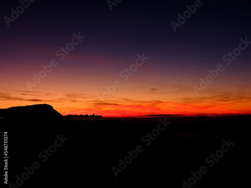 Dark vivid sunset