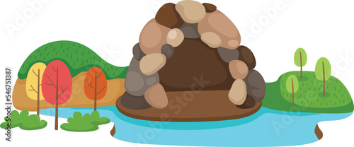 illustration of cave stone vector